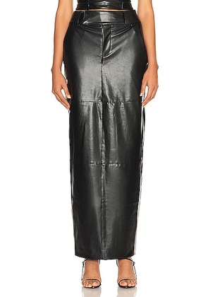 Helsa Waterbased Faux Leather Midi Skirt in Black - Black. Size XS (also in S).