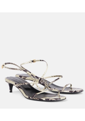 Khaite Loop 35 snake-effect leather sandals