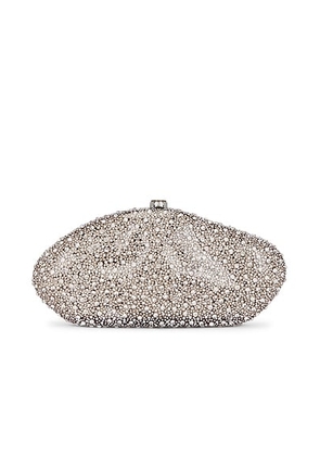 Cult Gaia The Caldera Clutch in Clear - Metallic Silver. Size all.