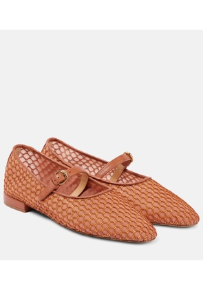 Ulla Johnson Isobel leather-trimmed mesh ballet flats