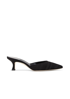 Manolo Blahnik Carolynemu 50 Mule in Black - Black. Size 38.5 (also in ).