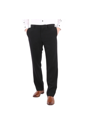 Burberry Mens Black Straight-leg Tailored Trousers