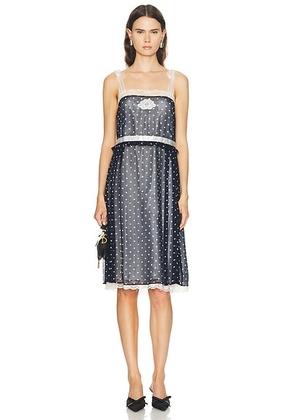 Marc Jacobs Ribbon Strap Chiffon Dress in Navy Multi - Navy. Size S (also in M, L).
