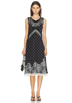 Marc Jacobs Trompe L'oeil Slip Midi Dress in Black Multi - Black. Size XS-S (also in ).