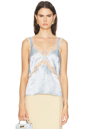 Marc Jacobs Satin Lace Slip Top in Blue Mist - Baby Blue. Size L (also in ).