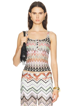 Missoni Tank Top in White  Pink  & Light Blue Tones - White,Pink. Size 38 (also in 40, 42).