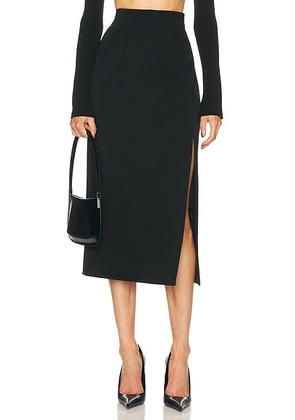 Mugler Midi Tailored Skirt in Black - Black. Size 42 (also in ).
