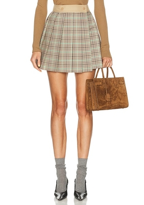 Moncler Plaid Skirt in Light Beige - Green,Tan. Size 42 (also in 40).