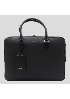 Tom Ford Black Leather Top Handle Bag
