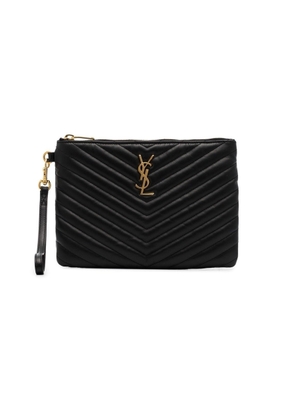 Saint Laurent Ladies Black Quilted Leather Purse