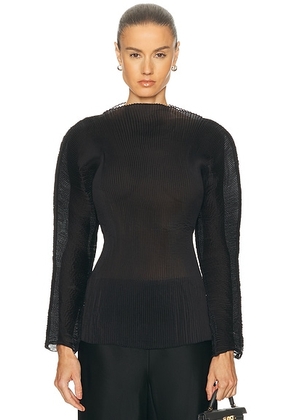 Rohe Sculptural Plisse Top in Black - Black. Size M (also in L).