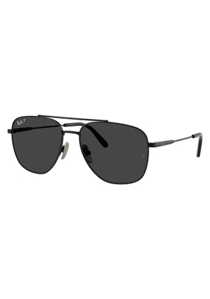 Ray Ban WILLIAM TITANIUM Polarized Black Navigator Unisex Sunglasses RB8097 926748 59