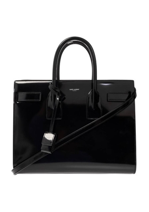 Saint Laurent Black Brushed Leather Small Sac De Jour Bag