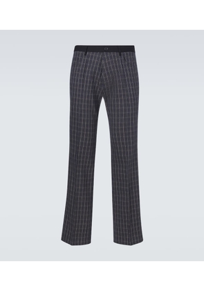 Wales Bonner Country checked linen-blend straight pants