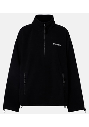 Miu Miu Logo fleece half-zip sweatshirt