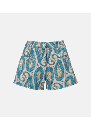 Etro Paisley denim shorts