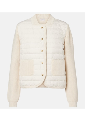 Moncler Down-paneled cotton cardigan