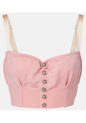 Dolce&Gabbana Embellished cropped silk-blend vest