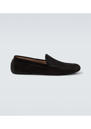 The Row New Lucca suede slip-on shoes