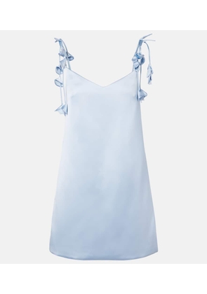 Self-Portrait Floral-applique satin minidress