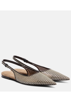 Brunello Cucinelli Monili leather slingback ballet flats