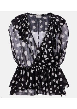 Dries Van Noten Polka-dot ruffled top