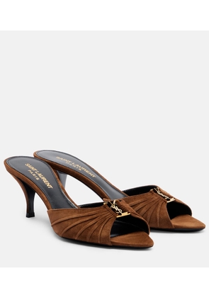 Saint Laurent Babylone Cassandre suede mules