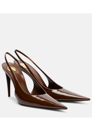 Saint Laurent Guermantes 95 patent leather slingback pumps