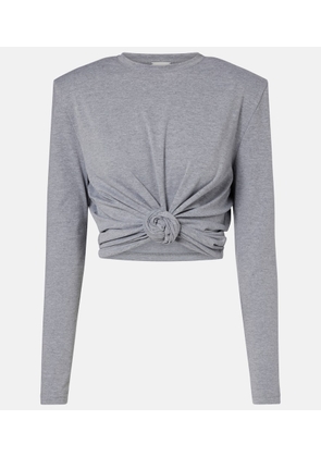 Magda Butrym Cropped cotton-blend jersey T-shirt
