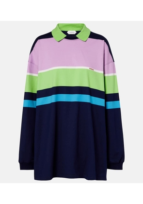 Versace Striped cotton jersey polo sweater