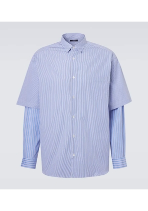Comme des Garcons Homme Layered striped cotton poplin shirt