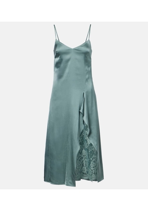 Acne Studios Lace-trimmed satin slip dress