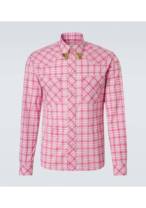 Versace Checked cotton poplin shirt