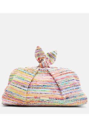 Aquazzura Bowtie tweed clutch