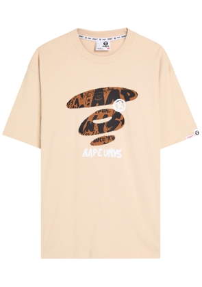 Aape Universe Logo Cotton T-shirt - Beige - L