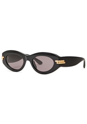 Bottega Veneta Oval-frame Sunglasses - Black - One Size
