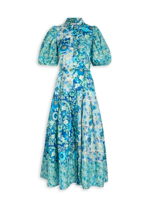 Alemais Sacha Floral Ramie Midi Shirt Dress - Blue - 6 (UK6 / XS)