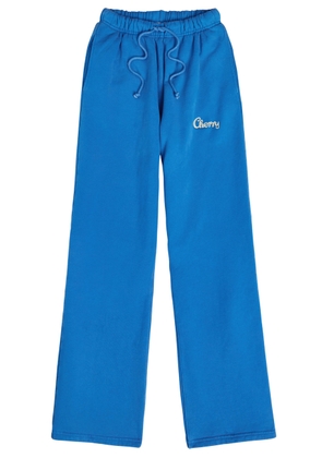 Cherry Los Angeles Logo-embroidered Cotton Sweatpants - Blue - M
