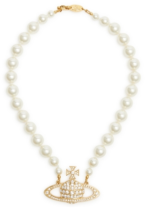 Vivienne Westwood Bas Relief orb Faux Pearl Choker - Gold - One Size