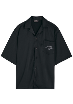 Club 1984 Atelier Dept Logo-print Satin Shirt - Black - M