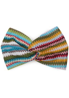 Missoni Zigzag-intarsia Knitted Headband - Green - One Size