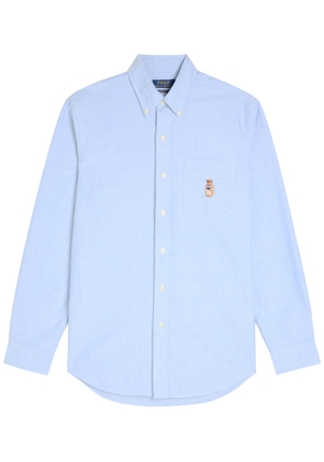 Polo Ralph Lauren Bear-embroidered Cotton Shirt - Light Blue - S