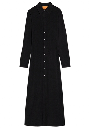 Guest In Residence Showtime Cashmere Midi Shirt Dress - Black - M (UK12 / M)