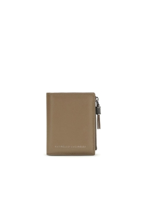 Brunello Cucinelli Beige Calf Leather Bos Taurus Wallet