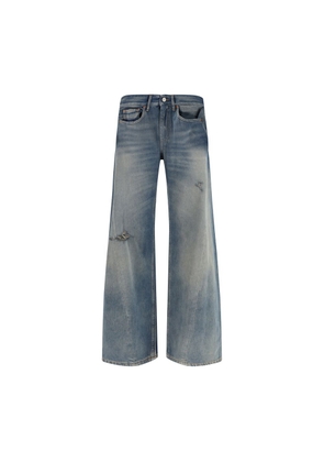 MM6 Blue Cotton Relaxed Fit Jeans - W25