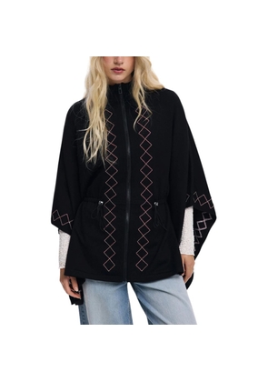 Desigual Black Viscose Cloacks - One Size