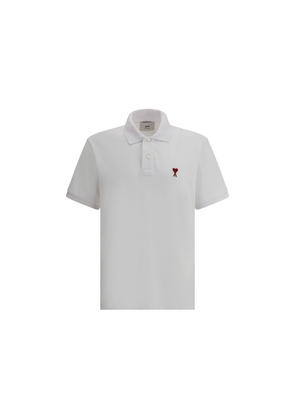 Ami Paris White Cotton Polo Shirt - L