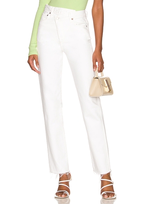 AGOLDE Criss Cross Straight Jeans in White. Size 34. Also in 33.