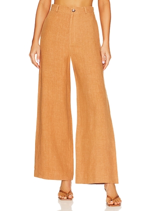 Bardot Enya Linen Pant in Orange, brown. Size 2. Also in 4.