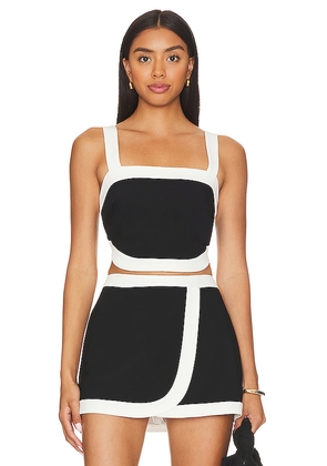 Amanda Uprichard Porsha Top in Black,White. Size XL. Also in L.